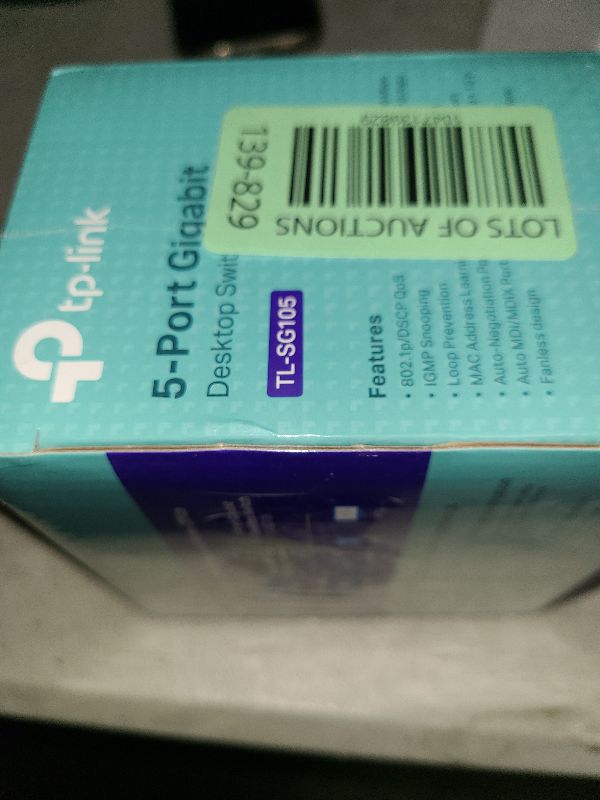 Photo 1 of TP-Link TL-SG105, 5 Port Gigabit Unmanaged Ethernet Switch, Network Hub, Ethernet Splitter, Plug & Play, Fanless Metal Design, Shielded Ports, Traffic Optimization,Navy Blue