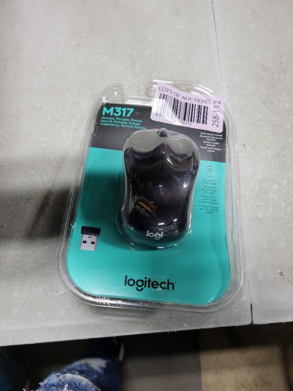 Photo 1 of Logitech M317 Wireless Mouse, 2.4 GHz with USB Receiver, 1000 DPI Optical Tracking, 12 Month Battery, Compatible with PC, Mac, Laptop, Chromebook - Black
