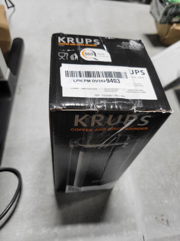 Photo 1 of KRUPS Precision Electric Coffee Grinders: 3 oz Capacity, 200W Motor, Stainless Steel Blades for Uniform Grinding of Coffee Beans, Herbs, Nuts, and Spice Grinder (Black)