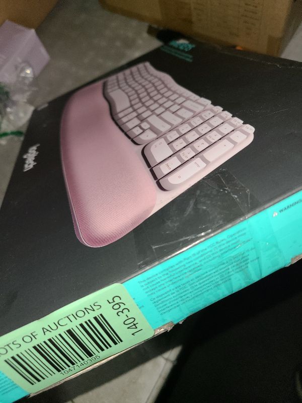 Photo 1 of Logitech Wave Keys Wireless Ergonomic Keyboard with Cushioned Palm Rest, Comfortable Natural Typing, Easy-Switch, Bluetooth, Logi Bolt Receiver, for Multi-OS, Windows/Mac - Rose