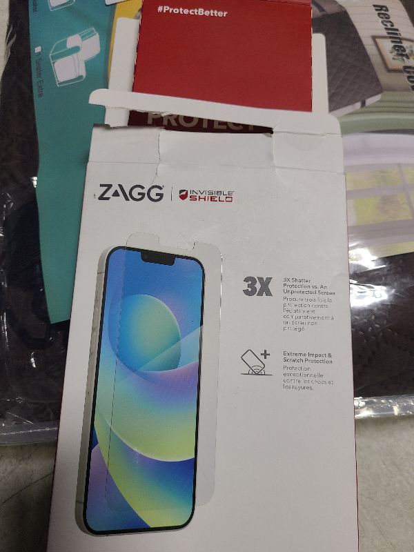 Photo 1 of ZAGG InvisibleShield Glass+ Screen Protector for iPhone 14 Plus/ 13 Pro Max - 3X Shatter Protection, High Scratch Resistance, Oil-Resistant, Reinforced Edges, Easy Install