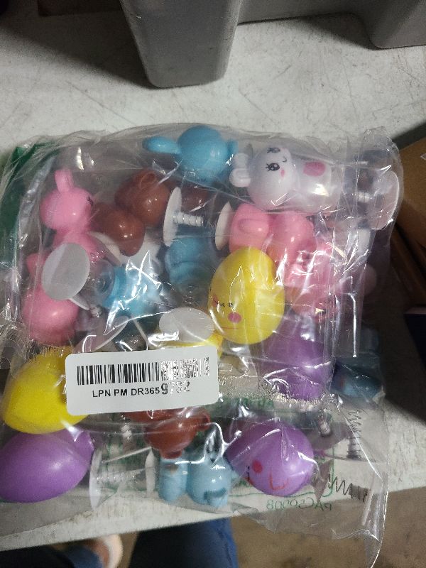 Photo 1 of QINGQIU 24 PCS Easter Jumping Popper Toys for Kids Boys Girls Toddlers Easter Basket Stuffers Egg Fillers Gifts Party Favors