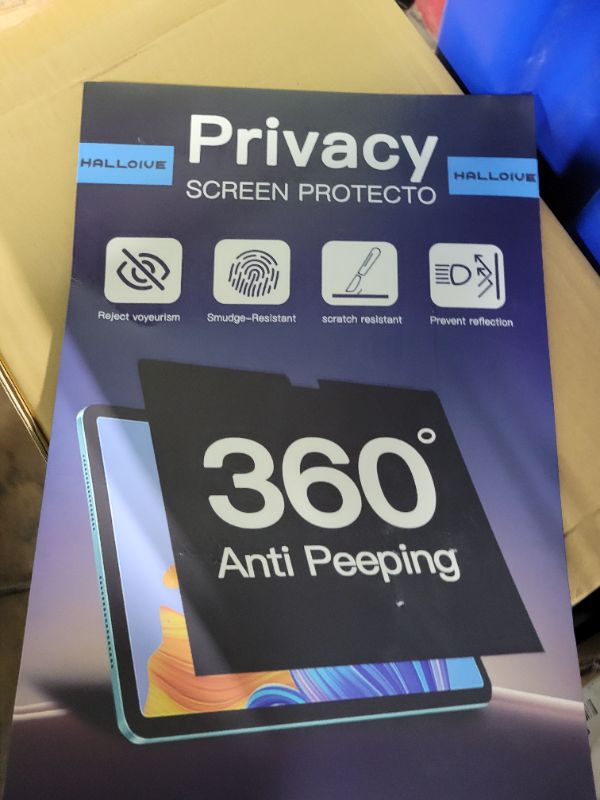 Photo 1 of 360° Privacy Screen Protector for iPad Air 11-inch M3 2025 & M2 2024, (iPad Air 7th/6th Generation),Privacy Screen Filter Compatible for iPad Air 11 6th/7th (A3267, A3270, A2902/03/04)-Anti Blue Light Anti-Spy