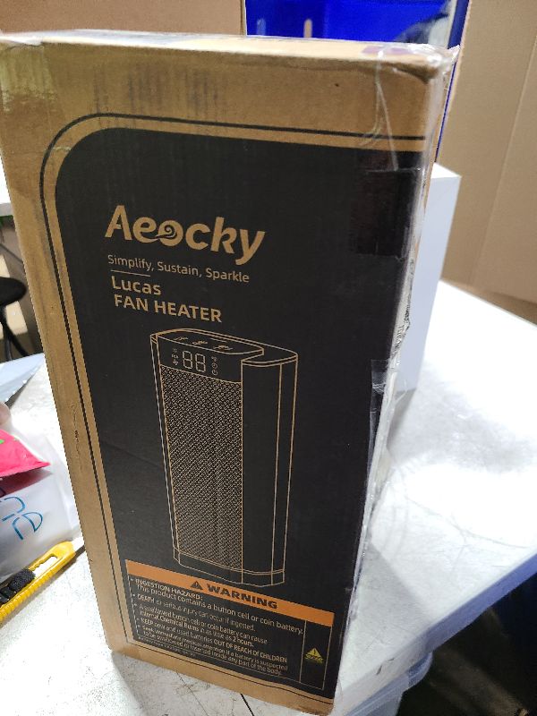 Photo 1 of 3rd-Gen AEOCKY Space Heater with AI Thermostat, 1500W PTC Electric Heaters for Indoor Use With Remote, 70° Oscillation, Utmost Silence, Safe Portable for Office, Bedroom, Room, Home