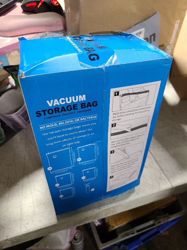 Photo 1 of 20 Pack Vacuum Storage Bags, Space Saver Bags (4 Jumbo/4 Large/4 Medium/4 Small/4 Roll) Compression for Comforters and Blankets, Sealer Clothes Storage, Hand Pump Included