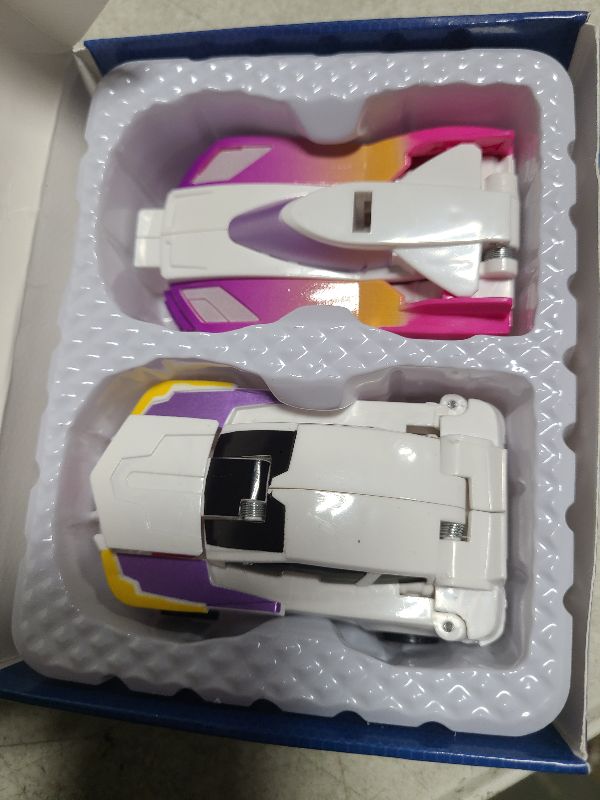 Photo 1 of Transforming Car Robot Toys, Unicorn Racing Car Set, Boys and Girls, Automatic Deformation, Magnetic Connections, Educational, Collision to Magical Unicorns, Birthday Party (Pink)…