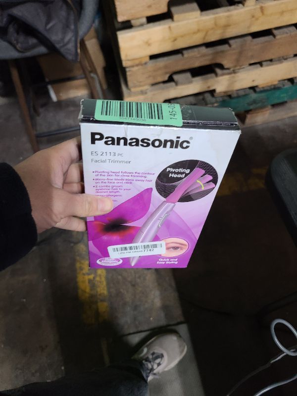 Photo 1 of Panasonic Women’s Facial Hair Remover and Eyebrow Trimmer with Pivoting Head, Includes 2 Gentle Blades for Brow and Face and 2 Eyebrow Trim Attachments, Battery-Operated – ES2113PC