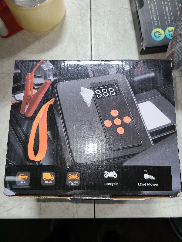 Photo 1 of Pskikkp KL40 Jump Starter, Tire Inflator Portable Air Compressor, 4000A Peak 200PSI & 4X Faster, 26000mAh 12V Car Battery Jump Starter (9L Gas/7L Diesel), Portable Tire Inflator For Car, E-Bike(Black)