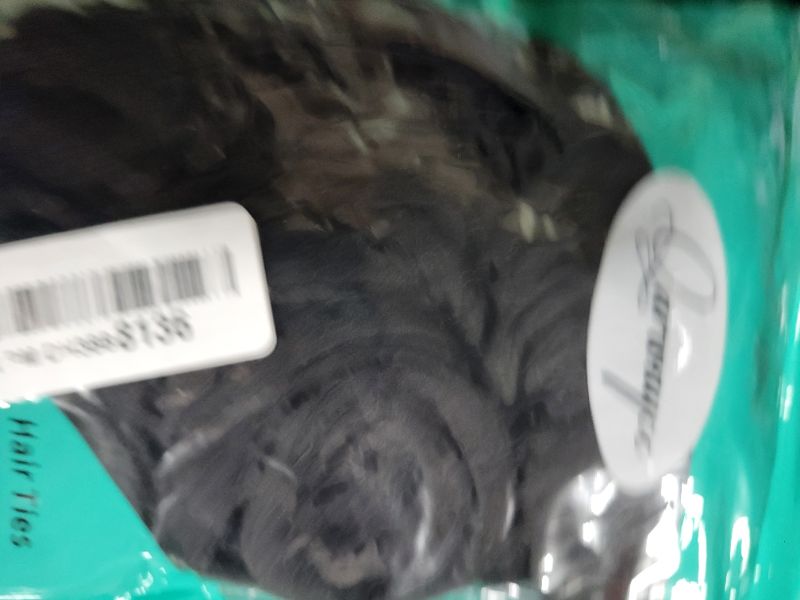Photo 1 of 50PCS Black Hair Ties for Women, Cotton Seamless Hair Bands, Elastic Ponytail Holders, No Damage for Thick Hair, 2 Inch in Diameter, by Qarwayoc