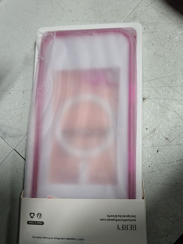 Photo 1 of BERFY Magnetic for iPhone 16 Pro Max Case, Compatible with MagSafe, [Built-in 9H Tempered Glass Screen Protector & Upgraded Camera Protection] Full Body Shockproof Phone case for 16 ProMax,Bright Pink