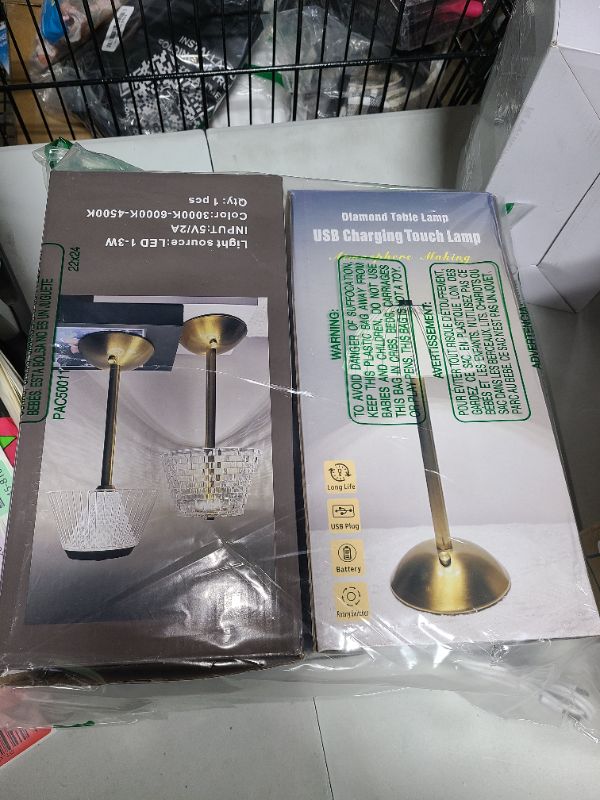 Photo 1 of Liliful 2 Pcs LED Portable Cordless Gold Table Lamp Touch Battery Operated Rechargeable Desk Lamp 3 Color Dimmable for Bedroom Living Room Dining (Mushroom Style)