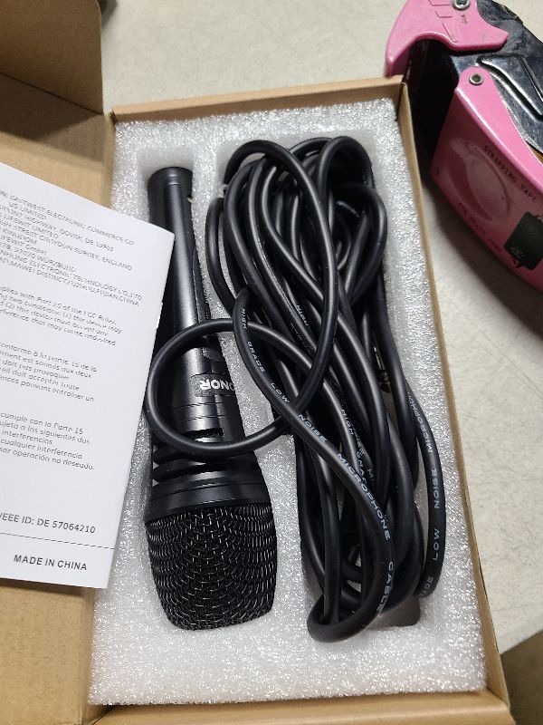 Photo 1 of TONOR K1 Vocal Microphone for Singing, Dynamic Handheld Wired Karaoke Mic, Microfono with 5M XLR to 1/4" Cable, Compatible with Amp, Mixer, Suitable for Speech, Karaoke and Outdoor Activities
