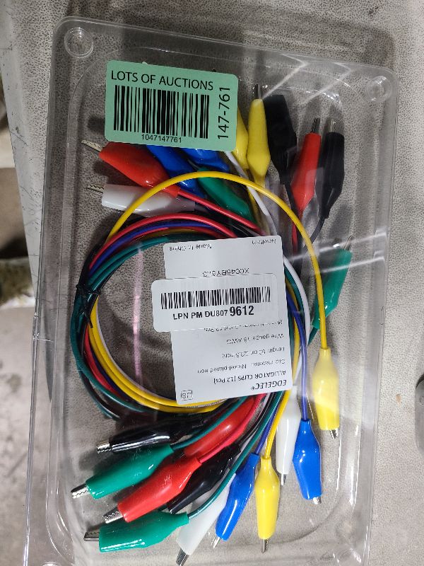 Photo 1 of 12pcs/20in. Alligator Clips Electrical with Wires UL1015/18AWG, 6 Colors Jumper Test Leads Set, 1.77in. Clips Soldered with Wires- EDGELEC