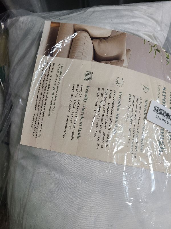 Photo 1 of ComfyDown Decorative Throw Pillow Insert, Down and Feather Fill, 100% Cotton Cover, 233 Thread Count - Made in USA (12" X 18")
