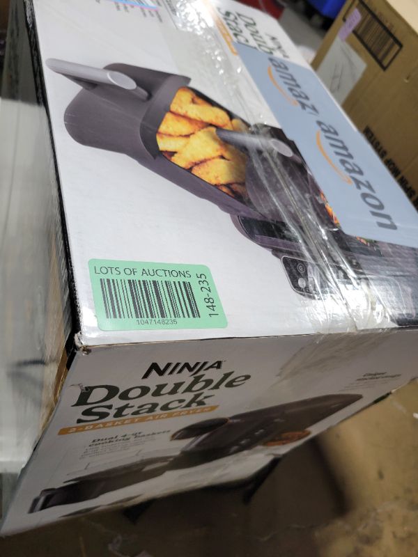 Photo 1 of Ninja Air Fryer, 8 QT DoubleStack 2-Basket, Space Saving Design, Cooks 2lb Chicken Wings, Feeds up to 6 People, 6-in1 Air Fryer, Roast, Bake & More, Easy to Clean, Dishwasher Safe Parts, Black, SL201