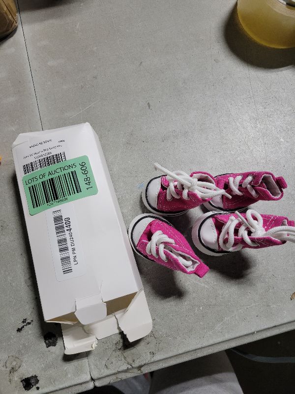 Photo 1 of abcGoodefg Pet Dog Shoes Puppy Canvas Sport Sneaker Boots, Outdoor Nonslip Causal Shoes, Rubber Sole+Soft Shoes Cotton Inner Fabric Dog Shoes for Small Dog #3(1.612.01), Pink
