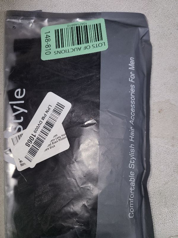 Photo 1 of 79STYLE 100pcs Men Hair Tie For Man Bun.Man Bands Hair Ties For Mens Long Hair Elastic Fabric Hair Ties Knotted Black Ribbons Knot Men's Ponytail Holders Guys (Black-100pcs)
