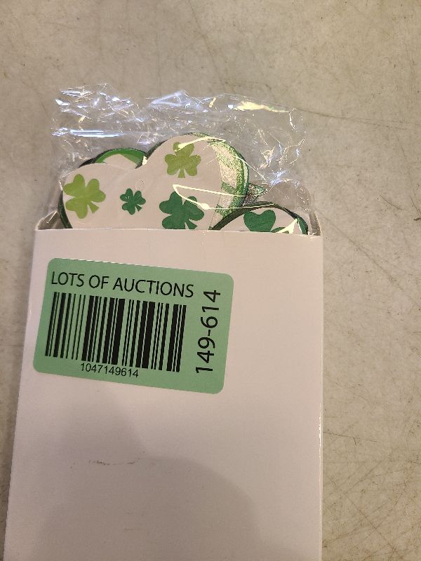 Photo 1 of 30 Pcs St Patrick's Day Shamrock Ornaments Hanging Shamrock Decorations Lucky Green Shamrock Cutouts with Metal Hooks Decorative Hanging Ornaments for St Patricks Day Party Holiday Decor, 5 Styles