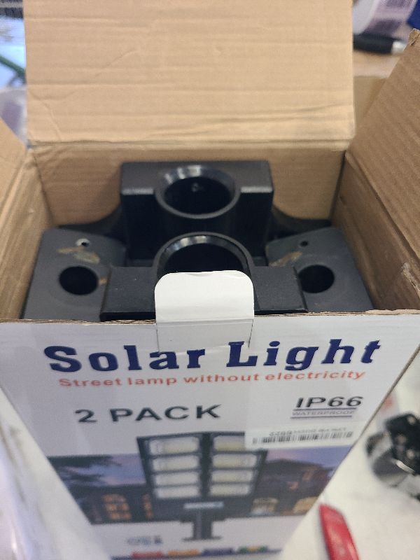 Photo 1 of 800W Solar Street Lights Outdoor Waterproof, 80000LM, Dusk to Dawn Solar with Motion Sensor and Remote Control, LED Flood Light, Luces solares para exteriores, Suitable for courtyards, Garage-2 Pack