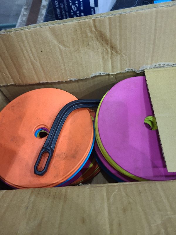 Photo 1 of LEZER 6 Inch Flat Cones, Spot Markers, Soccer Cones, Field Court Markers, Sit Spots, Flat Discs, Soccer Training Equipment, Agility Practice, Football, Made in Taiwan, Set of 48