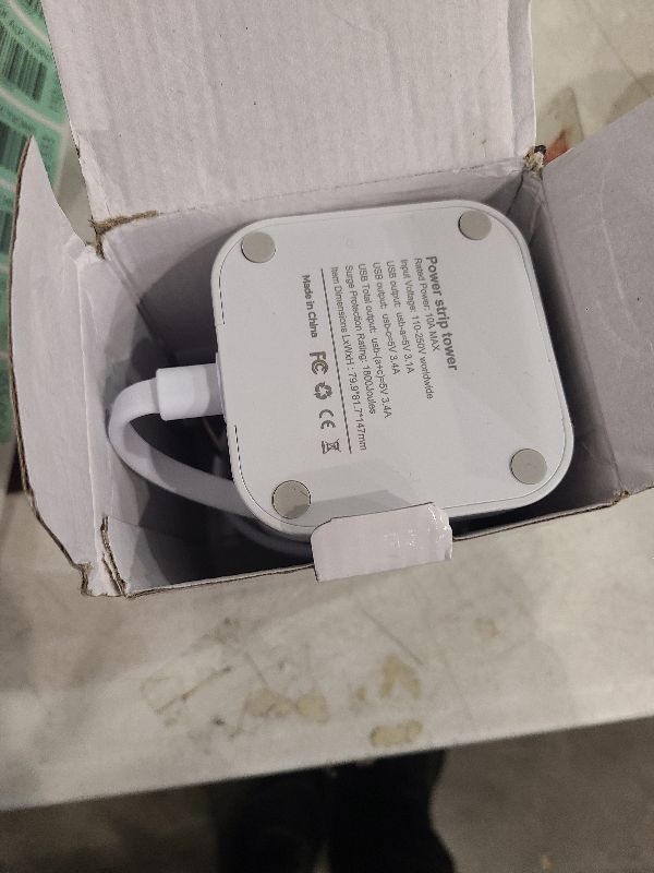 Photo 1 of Power Strip Tower with Multiple Outlets, Flat Plug Surge Protector Tower Extension Cord with 12 AC Outlets 4 USB Ports (2 USB C), 10FT Cord Power Tower Surge Protector for Home Office Dorm Room, White