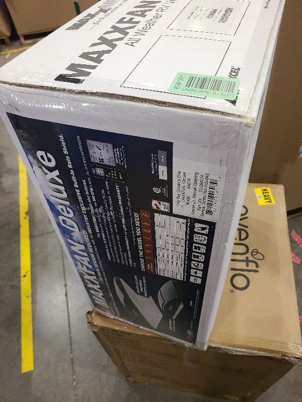 Photo 1 of MAXXAIR Maxxfan Deluxe Vent, Fan and Vent Cover All in One - Powerful 4-Speed Reversible Fan with Thermostat, Built-in Rain Cover, Exhuast Air Only, Fits 14"x14" Roof Openings, Smoke (00-06401K)