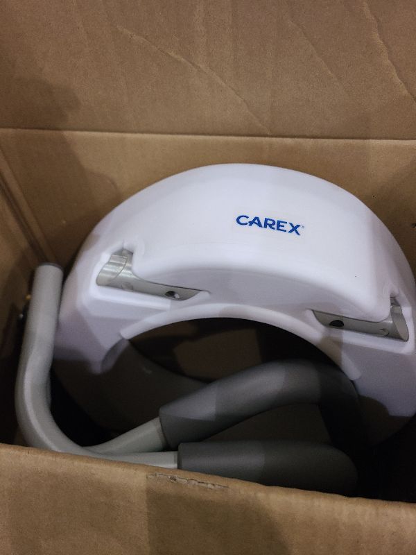 Photo 1 of NO HARDWARE--Carex 3.5 Inch Raised Toilet Seat with Handles - For Elongated Toilets, Toilet Seat Riser with Removable Padded Handles, Elevated Toilet Seat, Support 250lbs, White--MISSING HARDWARE