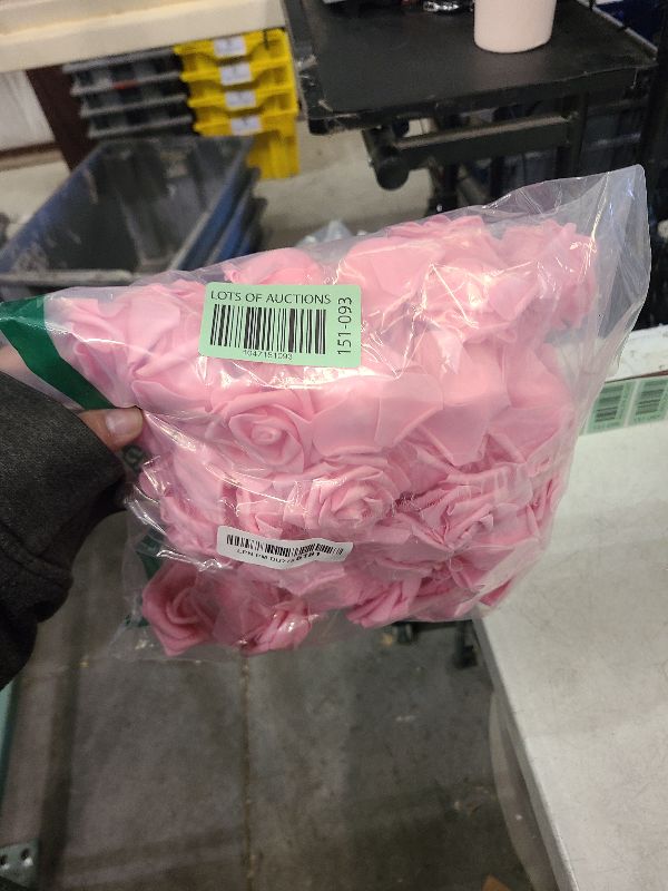 Photo 1 of 100 Pack Pink Artificial Flowers, Bulk Stemless Fake Foam Roses for Wedding, Decorations, Bouquets (3 in)