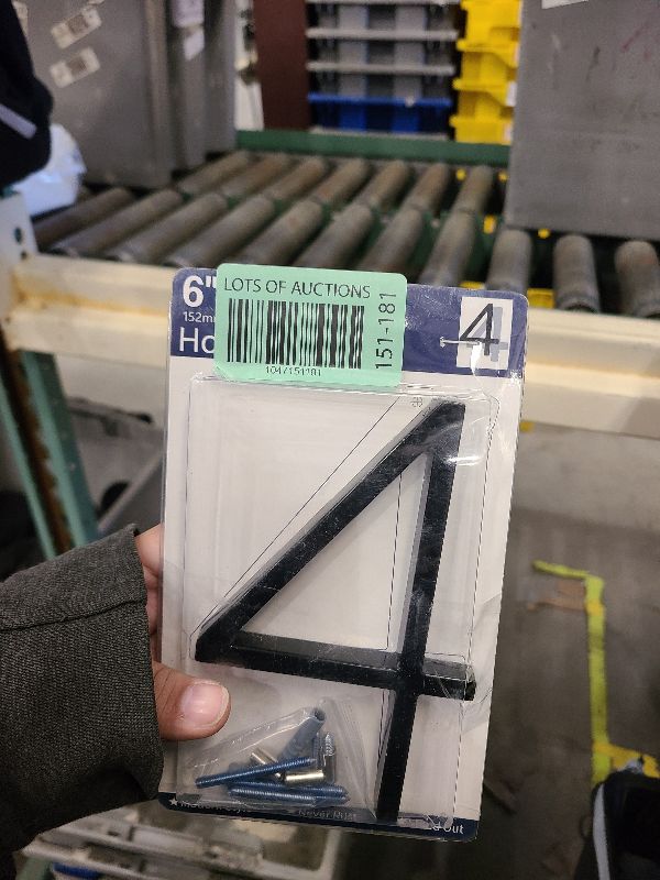 Photo 1 of 6" Stainless Steel Floating House Number 4, Metal Modern House Numbers, Mailbox Decor Number with Nail Kit, Coated Black, 911 Visibility Signage (Large 4)