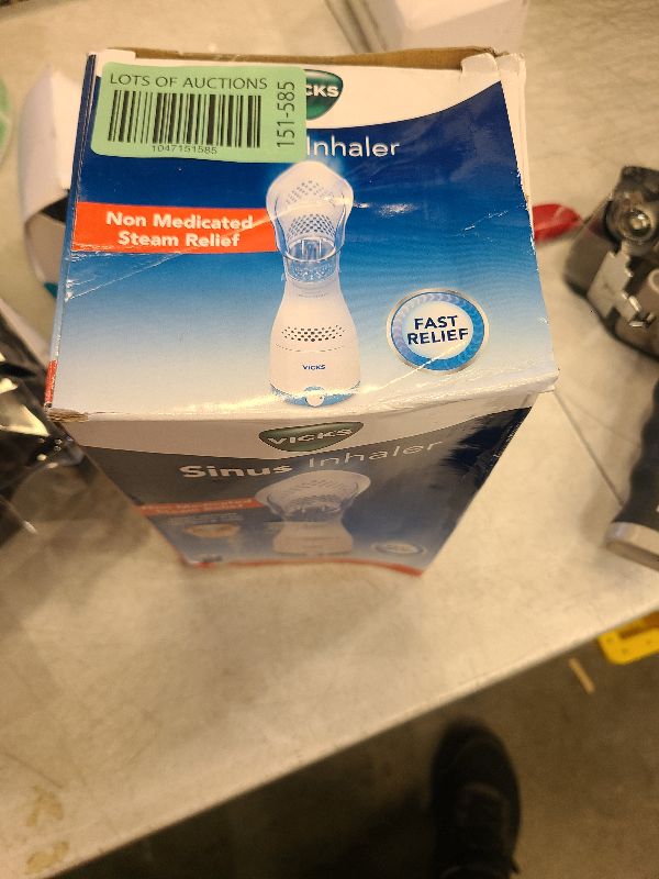 Photo 1 of Vicks Sinus Inhaler - Non-Medicated Steam Relief for Allergies, Congestion, Cough & Colds, Facial Steamer, Soothes Nasal & Throat Passages, Use with VapoPads (1 Included), FSA & HSA Eligible **Missing Mask**