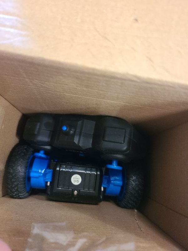Photo 1 of Force1 Tornado Blue LED Remote Control Car for Kids- Double Sided Driving Fast RC Cars 360 Flips, Outdoor 4WD Off Road Stunt RC Car, All Terrain Tires, RC Crawler Rechargeable Battery, 2.4GHz Remote