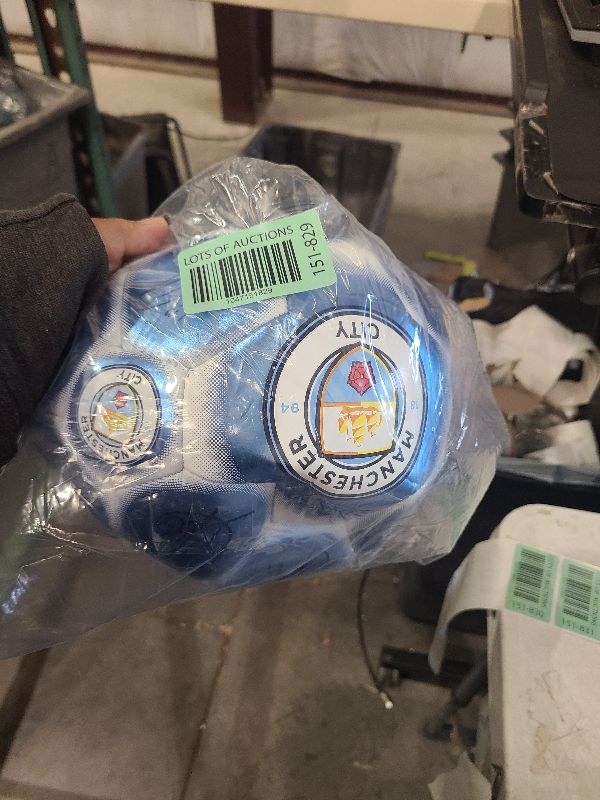 Photo 1 of Hy-Pro Officially Licensed Manchester City Size 5 Soccer Ball - Metallic Classic Signature, Merchandise Training & Match Ball - Collectible for Kids & Adults
