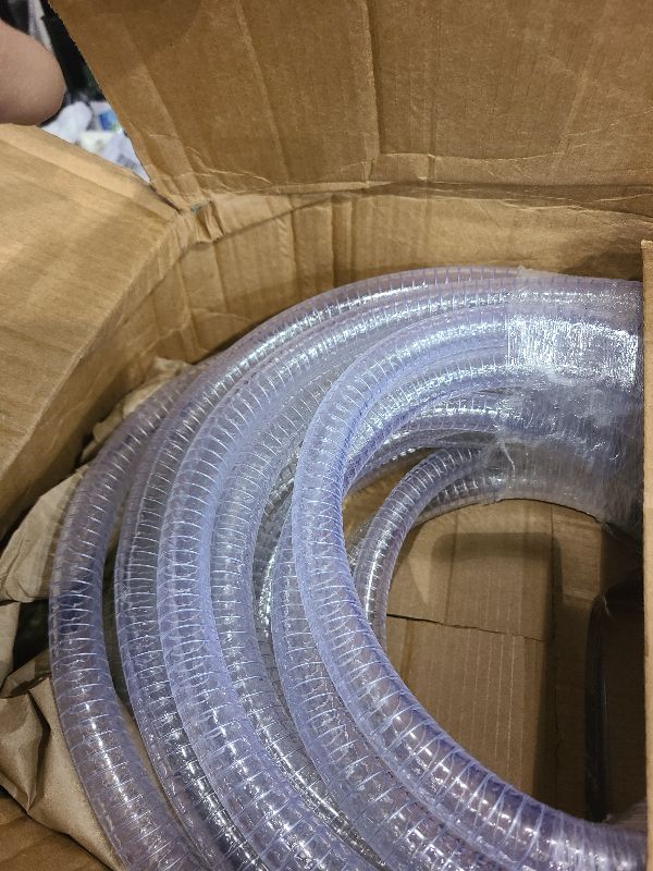 Photo 1 of 5/8"id-50ft PVC Reinforced Tubing Steel Wire Suction Flexible Hose Vinyl Tubing Heavy Duty PVC Vacuum Hose Drain Fuel Oil Gas Water for Marine Bilge Pump Pond Spa