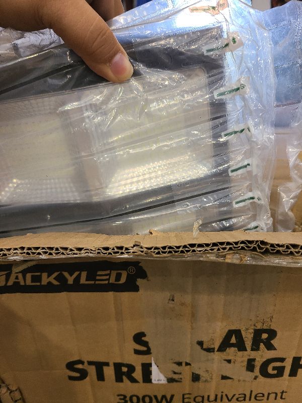 Photo 1 of JACKYLED Solar Street Light 300W Outdoor Solar Street Light 30000 Lumens Solar Security Light IP65 Waterproof Solar Flood Light for Yard,Driveway,Pathway Lighting