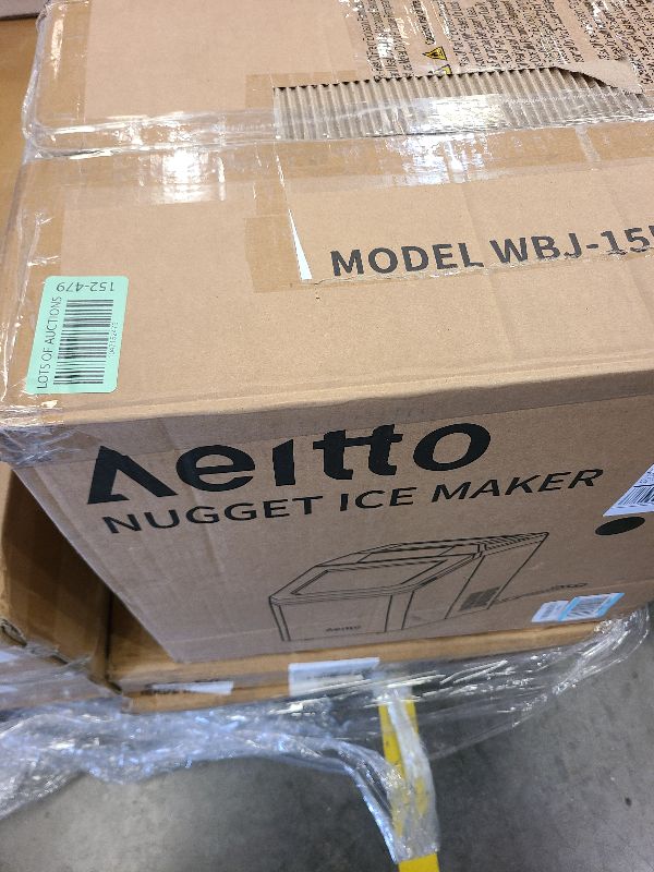 Photo 1 of Aeitto Nugget Ice Maker Countertop, 55lbs/Day, Rapid Ice Release in 5 Mins, Large Capacity Chewable Ice Maker, Self-Cleaning with Stainless Steel Housing Ice Machine for Home Office and Party, Black