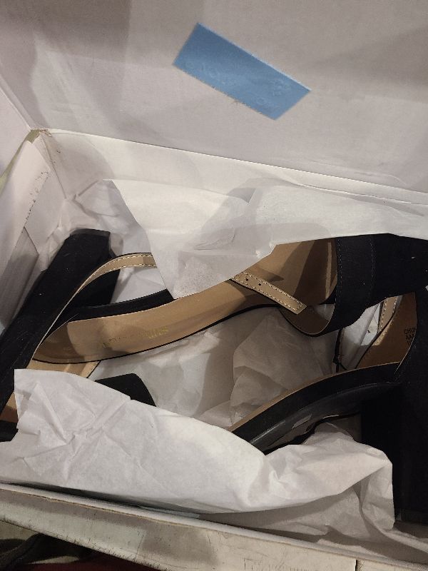 Photo 1 of DREAM PAIRS Women's Chunk Low Heel Pump Sandals,Size 9,Black/Suede,Chunk