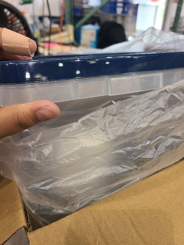 Photo 1 of 5-7Lbs Dog Cat Storage Container with Airtight Lids, With Locking Lids Plastic Bin PBA-Free for Pet food, Rice, Rice, Oatmeal, Bird Seeds, Flour, Dried Fruits, Easy to Carry and Clean-Cool Blue