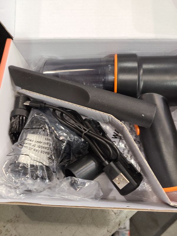 Photo 1 of KMM Handheld Car Vacuum Cleaner, 11000PA Vacuum Cleaner & Air Duster, 120W High Power Vacuum Portable Cordless, Hand Held Vacuum Rechargeable with Multi-Nozzles & LED Light for Home, Car, Office