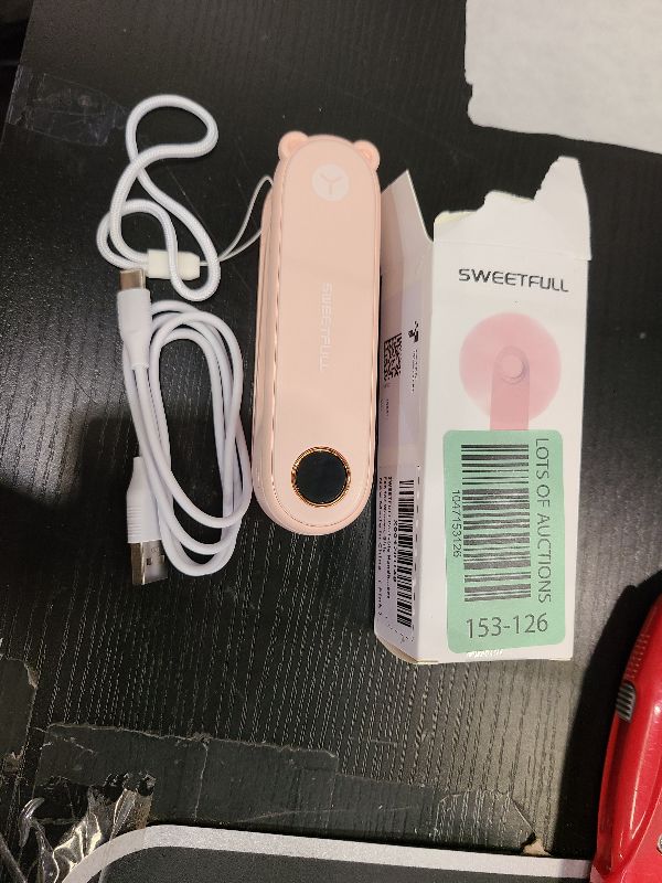 Photo 1 of SWEETFULL Portable Handheld Mini Fan with LED Display, 2-in-1 Personal Foldable USB Rechargeable Hand Held Fan & Flashlight for Travel, Lash Eyelash, Cute Small Pocket for Women, Girls