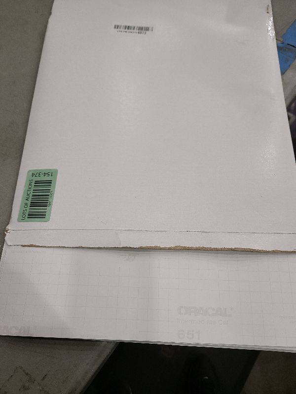 Photo 1 of (25) 12" x 12" Sheets - Oracal 651 Matte White Adhesive Craft Vinyl for Cricut, Silhouette, Cameo, Craft Cutters, Printers, and Decals - Matte Finish and Outdoor and Permanent
