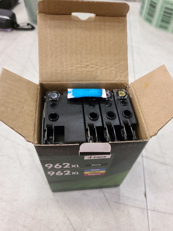 Photo 1 of 962XL Ink Cartridges 4 Pack Compatible for 962 Black Color 962XL for OfficeJet Pro 9010 9015 9025 9010 9012 9015 9018 9020 9022 9022 9028