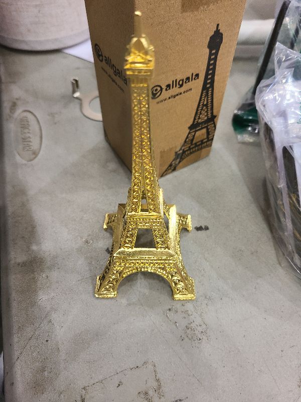 Photo 1 of allgala Eiffel Tower Statue Decor Alloy Metal, and Size (07", Gold)