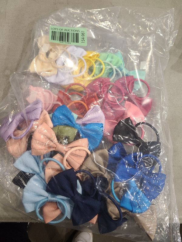 Photo 1 of 40 Pcs Hair Accessories - 3 Inch Bows, Rubber Bands, Ponytail Holders Elastics & Pigtail Bows for Girls & Toddlers