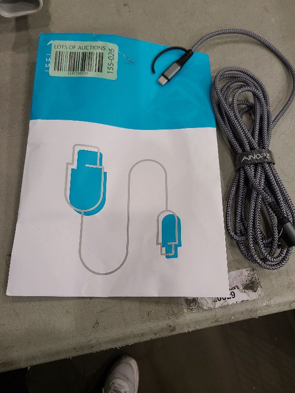Photo 1 of AINOPE 240W Long USB C Cable 10 ft USB C Cable Fast Charging Type C Charger Right Angle Fit iPhone 16 15 Pro MacBook Max iPad Samsung 25 10FT Grey
