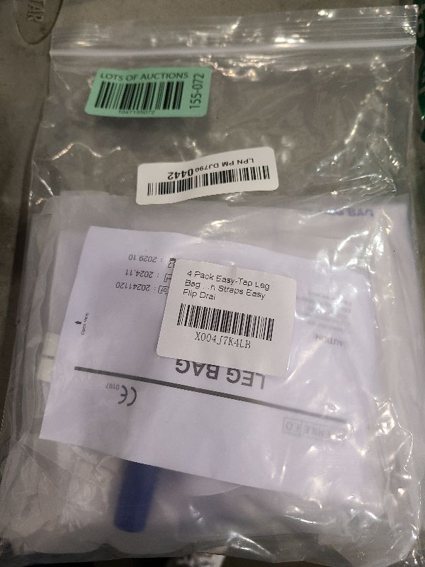 Photo 1 of 4 Pack Easy-Tap Leg Bag Urinary Drainage Bag, 500 ML Anti-Reflux Valve, Cloth Straps Easy Flip Drain