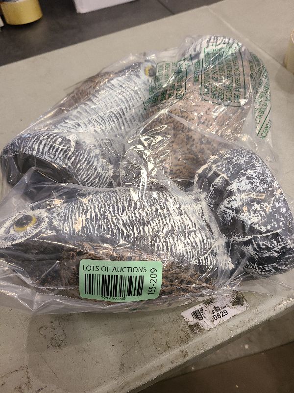 Photo 1 of 3-Pack Owl Decoys for Bird Deterrent - Weatherproof Bird Repellent Devices for Outdoor Use - Plastic Owls to Scare Birds Away and Control Garden Pests