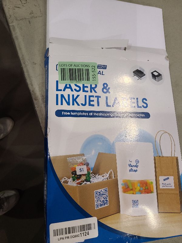 Photo 1 of 2 1/2" X 2 1/2" Square Printable Labels Compatible with Inkjet and Laser Printers - 100 Sheets, 1200 Matte White Paper Stickers for QR Codes, Barcodes, and Logo Designs - Spartan Industrial