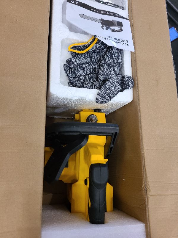 Photo 1 of 12-Inch Electric Chainsaw with 2 Battery Pack - Lightweight, High-Power 20V Cordless Chainsaw for Wood Cutting, Tree Trimming, and Yard Maintenance