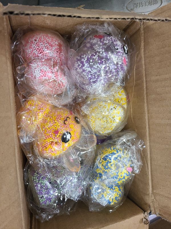 Photo 1 of 8 Pack 3.5” Large Easter Eggs Filled with Light up Glow in The Dark Bunny Stress Ball in 8 Colors for Kids Boys Girls, DIY Easter Eggs Fillers for Party Favors Easter Basket Stuffers