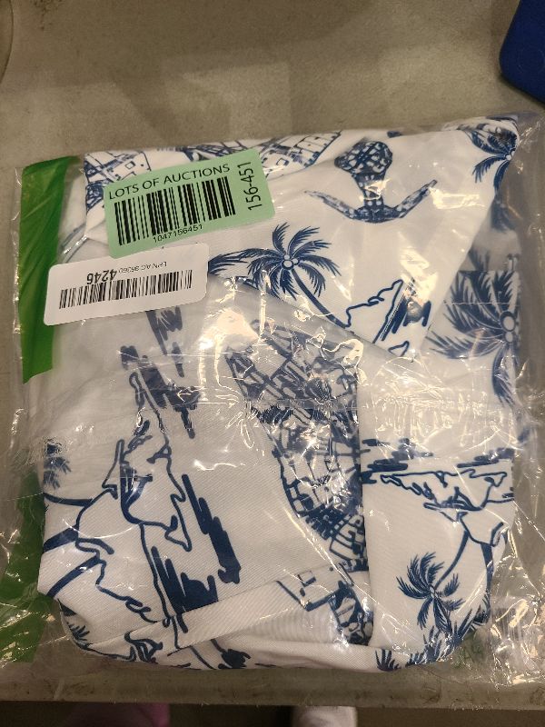 Photo 1 of 99TIMORO Spaceship Hawaiian Shirt, Warship Button Shirt, Wars Movie Short Sleeve Shirt, Palm Tree Spaceship Color, Medium